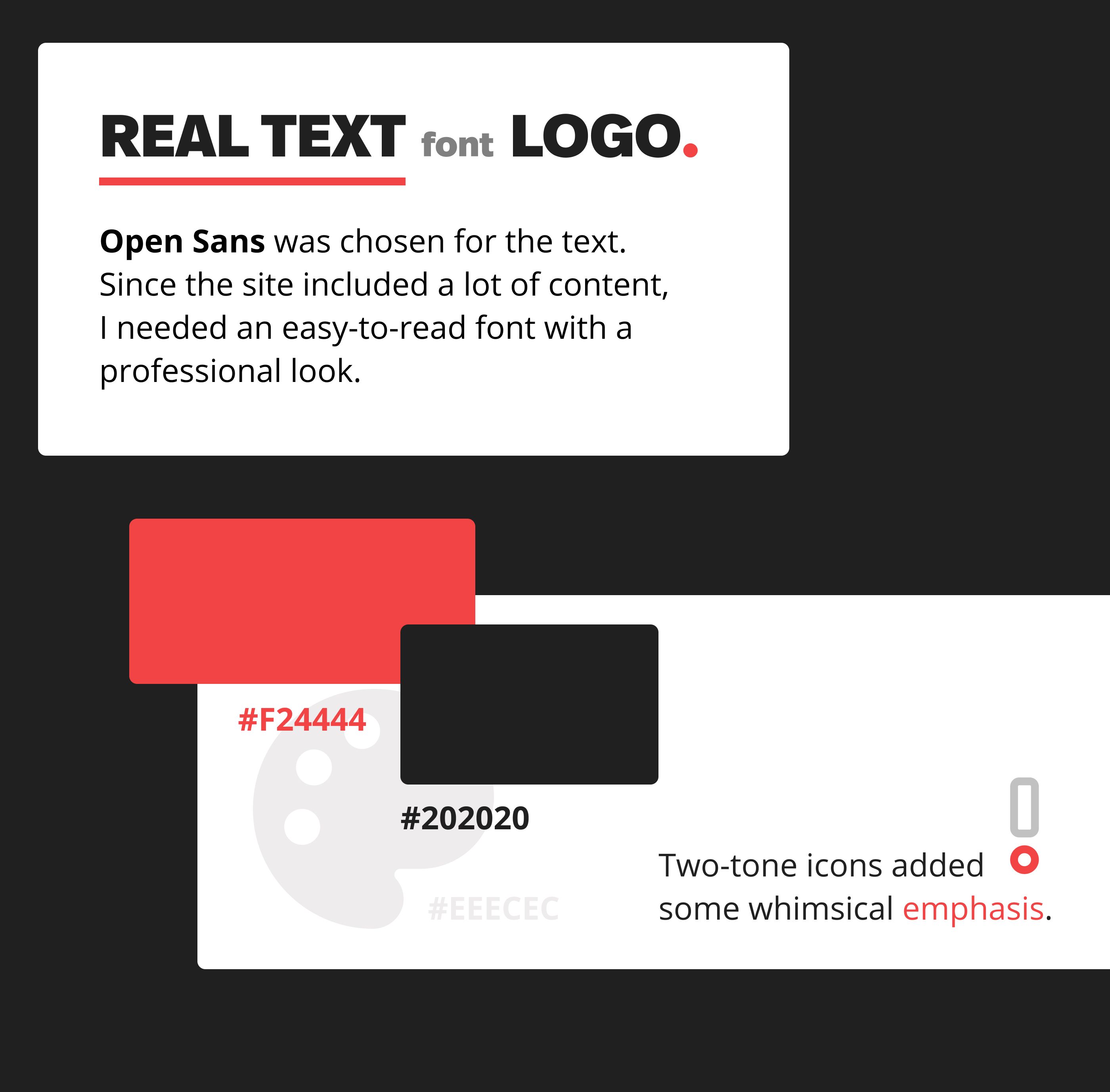 WhatForWork: Font, colors, and icons.