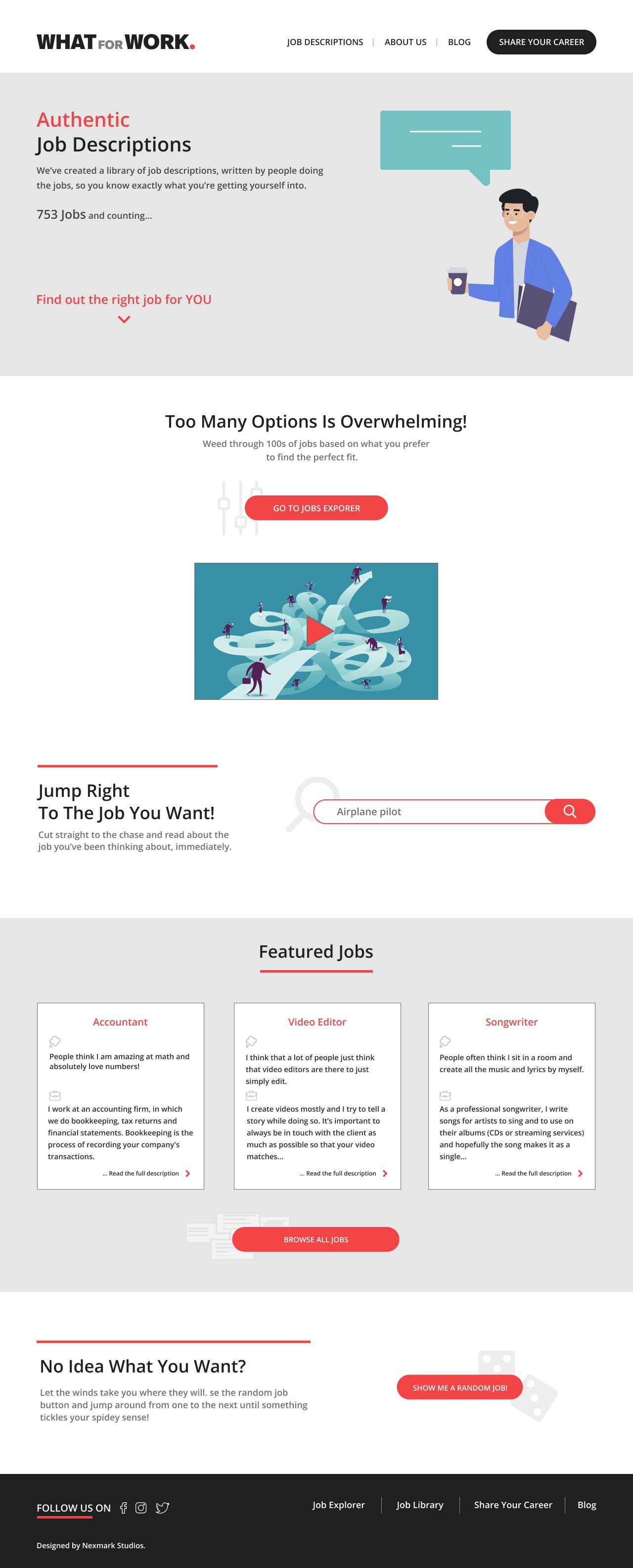 WhatForWork: Home page.